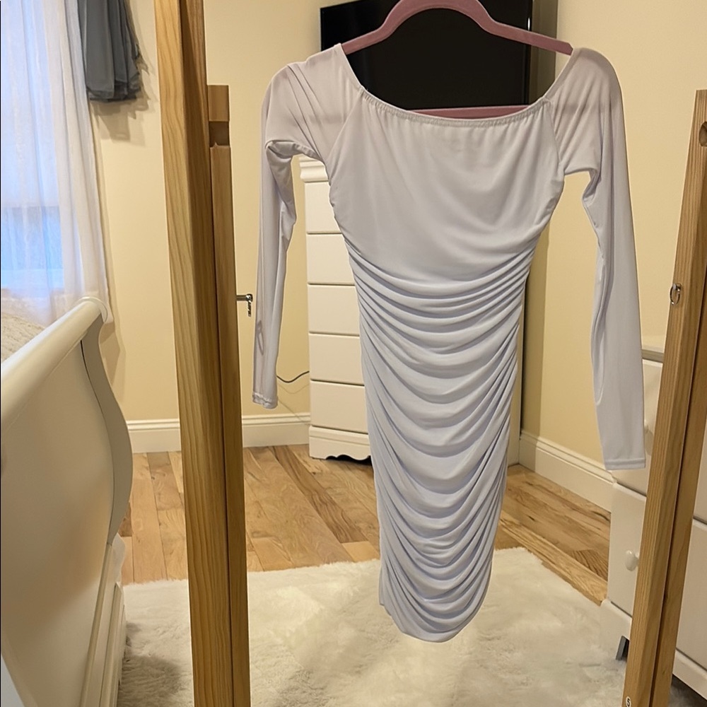 PrettyLittleThing White Long Sleeve Dress